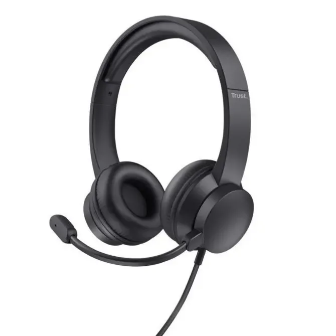TRUST AYDA AURICULARES CON MICROFONO - DIADEMA AJUSTABLE - ALMOHADILLAS ACOLCHADAS - CONTROL DE VOLUMEN EN AURICULAR - CABLE DE 1.80M - COLOR NEGRO