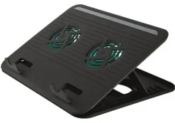 TRUST CYCLONE BASE REFRIGERADORA USB PARA PORTATIL HASTA 16 - 2X VENTILADORES SILENCIOSOS - 8 POSICIONES AJUSTABLES - COLOR NEGRO