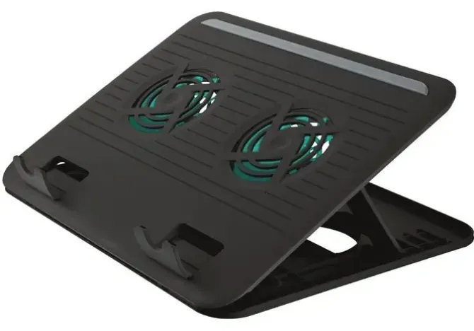 TRUST CYCLONE BASE REFRIGERADORA USB PARA PORTATIL HASTA 16 - 2X VENTILADORES SILENCIOSOS - 8 POSICIONES AJUSTABLES - COLOR NEGRO