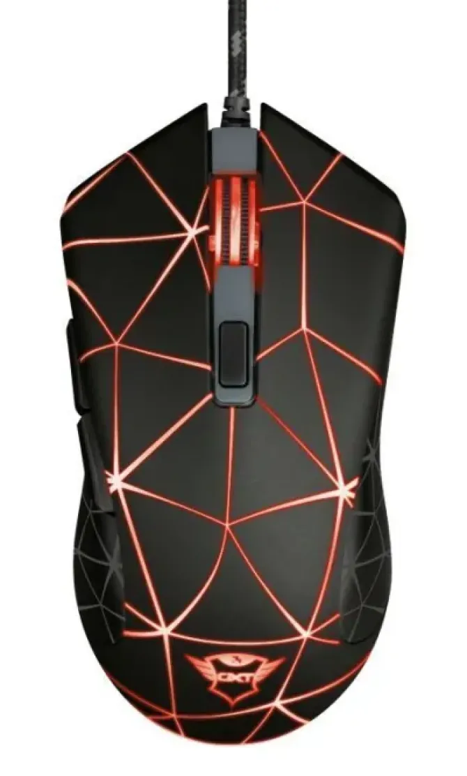 TRUST GAMING GXT 133 LOCX RATON USB 4000DPI - 6 BOTONES - ILUMINACION LED - CABLE TRENZADO DE 1.80M - USO AMBIDIESTRO - COLOR NEGRO