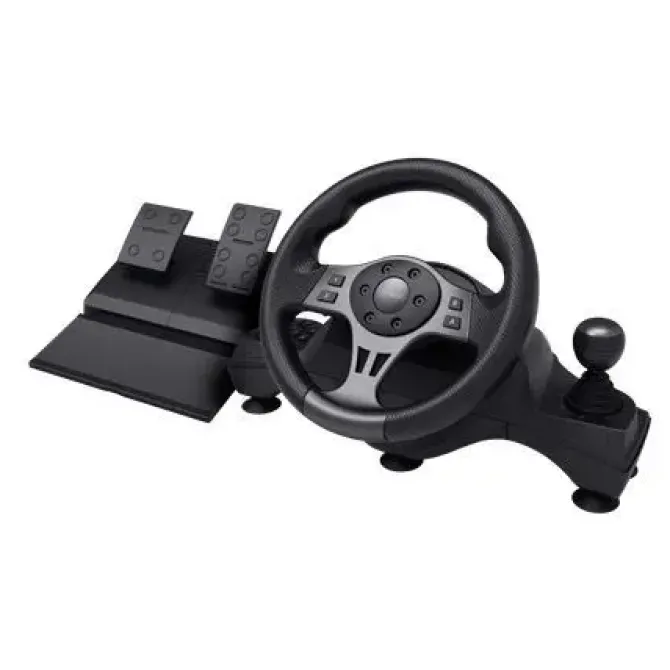 TRUST GXT 289 MOVI SET DE VOLANTE + PEDALES + PALANCA DE CAMBIOS - COMPATIBLE CON PC, NINTENDO SWITCH, XBOX Y PS4 - COLOR NEGRO