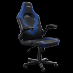 TRUST GXT 703B RIYE SILLA GAMING - REPOSABRAZOS - RUEDAS DE NYLON - PISTON DE GAS CLASE 4 - BASE METAL - PESO MAX. 140KG - COLOR NEGRO/AZUL