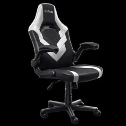 TRUST GXT 703W RIYE SILLA GAMING - REPOSABRAZOS - RUEDAS DE NYLON - PISTON DE GAS CLASE 4 - BASE METAL - PESO MAX. 140KG - COLOR NEGRO/BLANCO