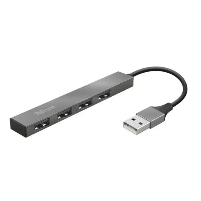 TRUST HALYX HUB 4 PUERTOS USB 2.0 - HASTA 480MBPS - COLOR GRIS