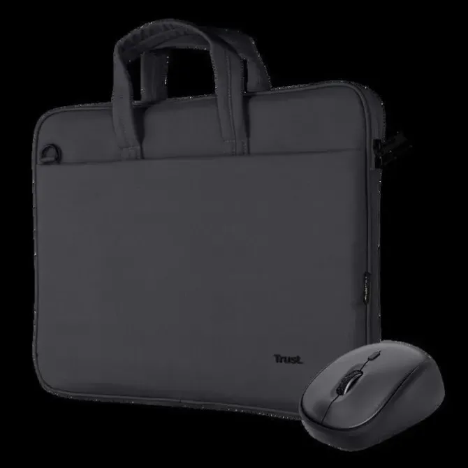 TRUST MALETIN PARA PORTATIL DE 16 ECOLOGICO + RATON INALAMBRICO SILENCIOSO - DISEÑO CON MATERIALES RECICLADOS - COMPACTO Y TOTALMENTE INALAMBRICO