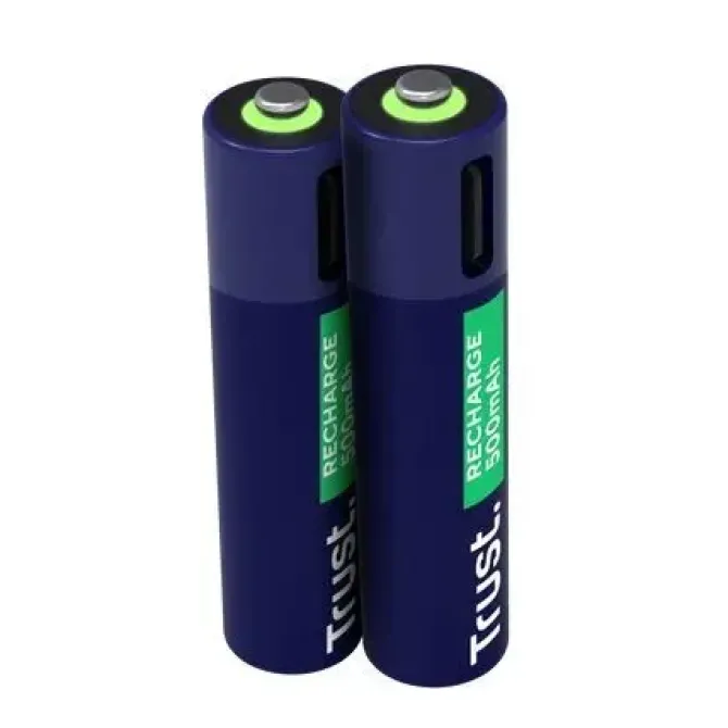 TRUST PACK DE 2 PILAS RECARGABLES 500 MAH AAA