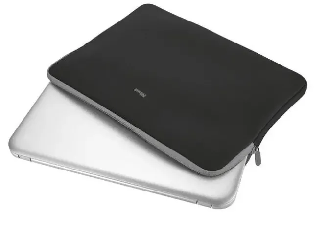 TRUST PRIMO FUNDA PARA PORTATILES HASTA 15.6 - COMPARTIMENTO ACOLCHADO - SUAVE Y LIGERA - NEOPRENO VISCOELASTICO - COLOR NEGRO