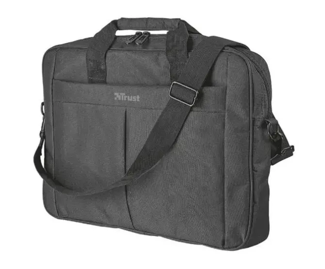 TRUST PRIMO MALETIN PARA PORTATIL HASTA 16 - BOLSILLO EXTERIOR - 2 COMPARTIMENTOS INTERIORES - BANDOLERA - COLOR NEGRO
