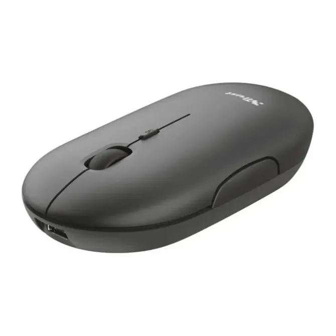 TRUST PUCK RATON INALAMBRICO RECARGABLE 1600DPI - 3 BOTONES SILENCIOSOS - ULTRA FINO - USO AMBIDIESTRO - COLOR NEGRO