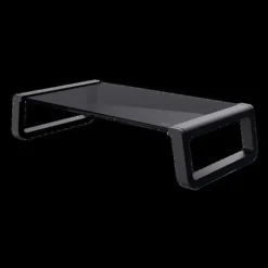 TRUST SOPORTE DE MONITOR DE CRISTAL TEMPLADO - ELEVA TU MONITOR PARA UNA POSICION ERGONOMICA - ORGANIZA TU ESCRITORIO FACILMENTE