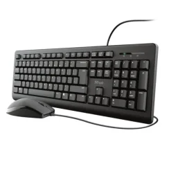 TRUST TKM250 PACK USB TECLADO 104 TECLAS + RATON 3 BOTONES - TECLAS SILENCIOSAS - RESISTENTE A VERTIDOS - USO AMBIDIESTRO - CABLE DE 1.80M - COLOR NEGRO
