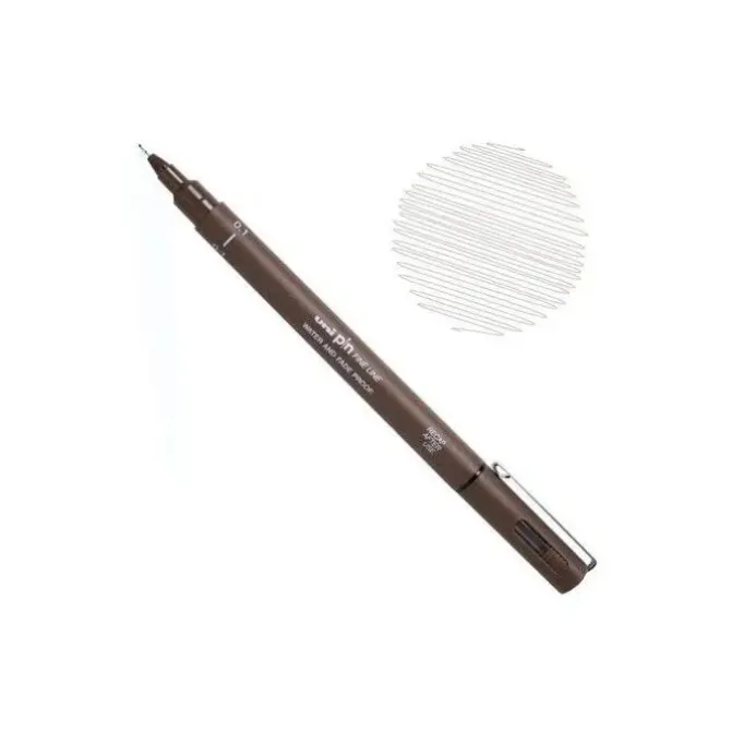 UNI-BALL ROTULADOR CALIBRADO UNI PIN - PUNTA POLIACETAL DE 0.1 MM. - TINTA RESISTENTE AL AGUA Y A LA LUZ - COLOR SEPIA