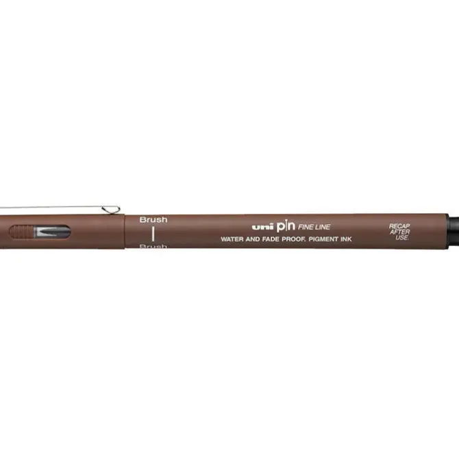 UNI-BALL ROTULADOR CALIBRADO UNI PIN - PUNTA BRUSH POLIACETAL - TINTA RESISTENTE AL AGUA Y A LA LUZ - COLOR SEPIA
