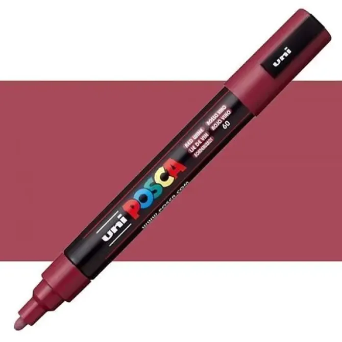 UNI-BALL ROTULADOR MARCADOR POSCA TINTA AL AGUA TRAZO 1.8 - 2.5 MM. ROJO VINO REF. PC5M00900