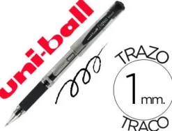 UNI-BALL SIGNO BROAD BOLIGRAFO DE GEL - PUNTA DE ACERO INOXIDABLE 1 MM. - TRAZO 0.60 MM. APROX. - TINTA GEL - SUJECION DE CAUCHO - COLOR NEGRO - CAJA DE 12 UD