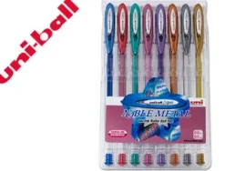 UNI-BALL SIGNO NOBLE METAL BOLIGRAFO DE GEL - PUNTA DE ACERO INOXIDABLE 0.8 MM. - TRAZO 0.50 MM. APROX. - TINTA GEL - COLORES SURTIDOS EFECTO METAL - ESTUCHE DE 8 UD