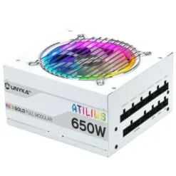 UNYKACH ATILIUS RGB WHITE 650W FUENTE DE ALIMENTACION 650W ATX 2.31 - ILUMINACION RGB - FULL MODULAR - PFC ACTIVO - VENTILADOR 120MM