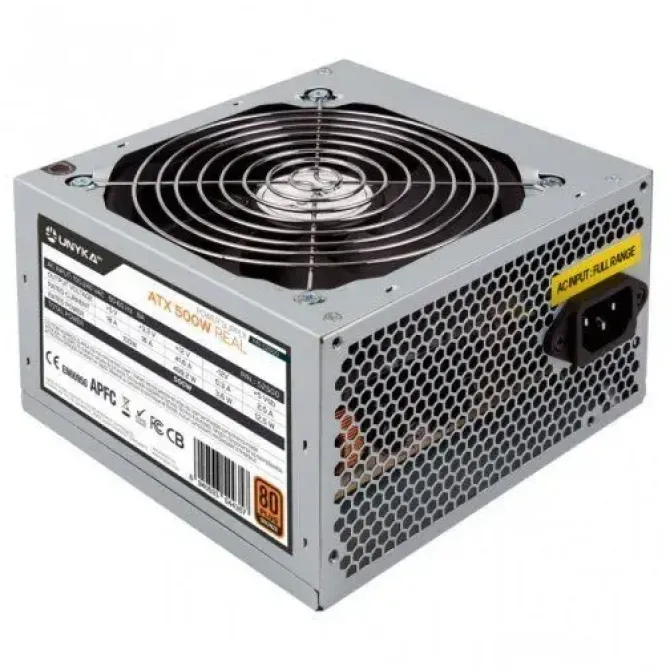 UNYKACH ATX 500W 80 PLUS BRONZE FUENTE DE ALIMENTACION 500W ATX 2.3 - PFC ACTIVO - VENTILADOR 120MM