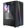 UNYKACH GLAYZE CAJA TORRE ATX - ILUMINACION ARGB - LATERAL CRISTAL TEMPLADO - USB-A 2.0/3.2 Y AUDIO - 1 VENTILADOR 120MM RGB INSTALADO - COLOR NEGRO