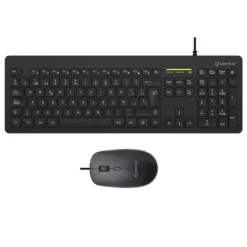UNYKACH MK211 PRO SLIM PACK DE TECLADO SLIM 108 TECLAS DE MEMBRANA + RATON 2400DPI, 3 BOTONES, USO AMBIDIESTRO - COLOR NEGRO