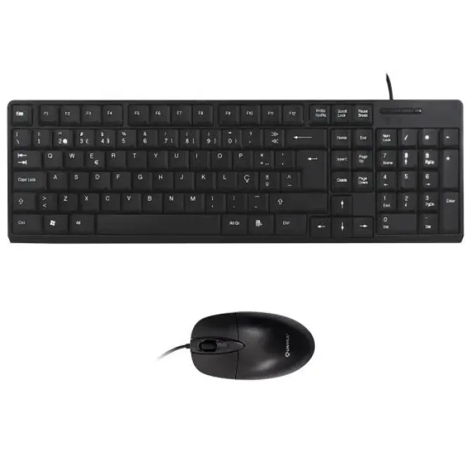 UNYKACH PACK DE TECLADO 105 TECLAS, USB + RATON 1200PPP, 3 BOTONES, USO AMBIDIESTRO - IDIOMA PORTUGUES - COLOR NEGRO