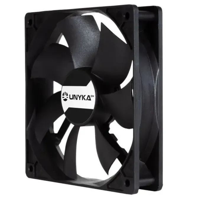 UNYKACH SERVER VENTILADOR 120MM DE DOBLE BOLA - VELOCIDAD MAX. 1800RPM - CONECTOR DE 4 PINES CON CONTROL DE TEMPERATURA - COLOR NEGRO