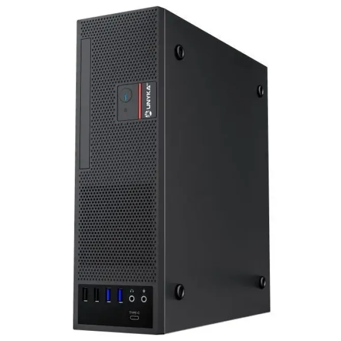 UNYKACH UK3006 CAJA SLIM MICROATX CON FUENTE DE ALIMENTACION 150W - TAMAÑO DISCO SOPORTADO 2.5 - USB-A 2.0/3., USB-C Y AUDIO - VENTILADOR 80MM INCLUIDO - COLOR NEGRO
