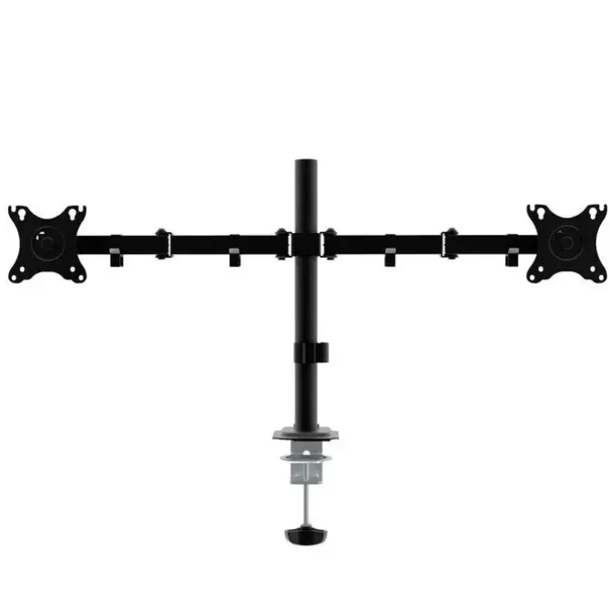 UNYKACH UK1422 SOPORTE DE MESA CON BRAZO ARTICULADO PARA 2 MONITORES DE 10-32 - GIRATORIO, INCLINABLE Y EXTENSIBLE - GESTION DE CABLES - PESO MAX 10KG POR BRAZO - VESA 100X100MM