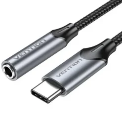 VENTION ADAPTADOR AUDIO JACK 3.5MM HEMBRA A USB-C - 0.10M - COLOR GRIS