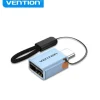 VENTION ADAPTADOR USB3.1 TIPO-C MACHO A USB HEMBRA OTG CON LANYARD - ALUMINIO GRIS