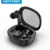 VENTION AURICULARES BLUETOOTH 5.3 CON ESTUCHE DE CARGA - 7H AUTONOMIA - LED DISPLAY AIR A01 - COLOR NEGRO