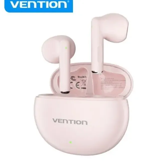 VENTION AURICULARES BLUETOOTH 5.3 CON ESTUCHE DE CARGA - 6H AUTONOMIA ELF 06 - COLOR ROSA