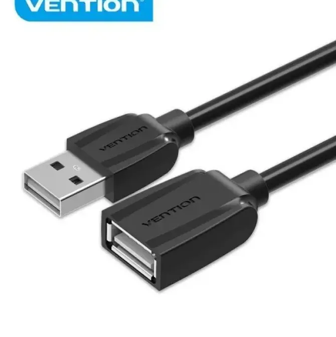 VENTION CABLE ALARGADOR USB 2.0 MACHO A USB HEMBRA - 2M - COLOR NEGRO