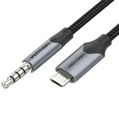 VENTION CABLE AUDIO MICROUSB MACHO A JACK 3.5 MACHO - 1.5M - COLOR NEGRO