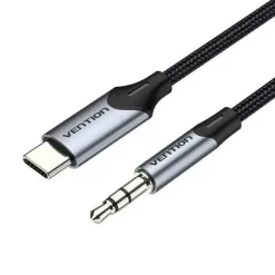 VENTION CABLE CONVERSOR AUDIO USB-C A JACK 3.5 MACHO - 1M - COLOR GRIS