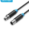 VENTION CABLE DE MICROFONO XLR - CONECTORES BAÑADOS EN ORO - CONDUCTOR DE BRONCE ESMALTADO - COLOR NEGRO