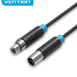VENTION CABLE DE MICROFONO XLR - CONECTORES BAÑADOS EN ORO - CONDUCTOR DE BRONCE ESMALTADO - COLOR NEGRO