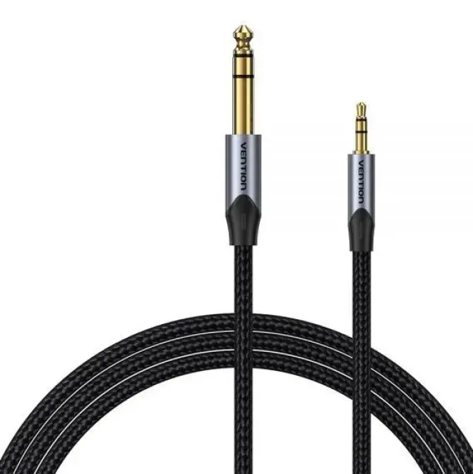 VENTION CABLE ESTEREO JACK 3.5 MACHO A JACK 6.3 MACHO - 3M - COLOR GRIS