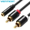 VENTION CABLE ESTEREO JACK 3.5 HEMBRA A 2X RCA MACHO - 1M - COLOR NEGRO