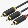VENTION CABLE ESTEREO 3X RCA MACHO A 3X RCA MACHO - 2M - COLOR NEGRO
