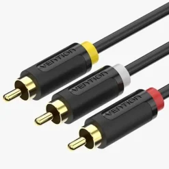 VENTION CABLE ESTEREO 3X RCA MACHO A 3X RCA MACHO - 2M - COLOR NEGRO