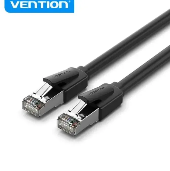 VENTION CABLE ETHERNET CAT8 - VELOCIDAD 40GBPS - ANCHO DE BANDA 2000MHZ - BAJA LATENCIA - CONECTORES NIQUELADOS - COLOR NEGRO