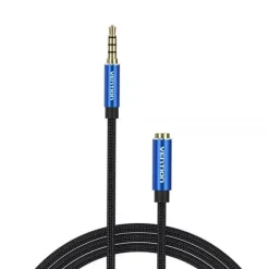 VENTION CABLE EXTENSION AUDIO TRSS 3.5MM MACHO A HEMBRA - 2M - ALGODON TRENZADO - ALUMINIO AZUL