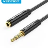 VENTION CABLE EXTENSION ESTEREO JACK 3.5 MACHO A JACK 3.5 HEMBRA - 1M - COLOR NEGRO
