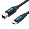 VENTION CABLE IMPRESORA USB-C 2.0 A B - 2M 2A - COLOR NEGRO
