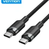 VENTION CABLE USB 2.0 - NIQUELADO - 60W - 3A - 2M - COLOR NEGRO