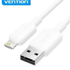 VENTION CABLE USB 2.0 LIGHTNING - TRANSMISION 480MBPS - SALIDA 2.4A - CONDUCTOR BRONCE ENLATADO - COLOR BLANCO