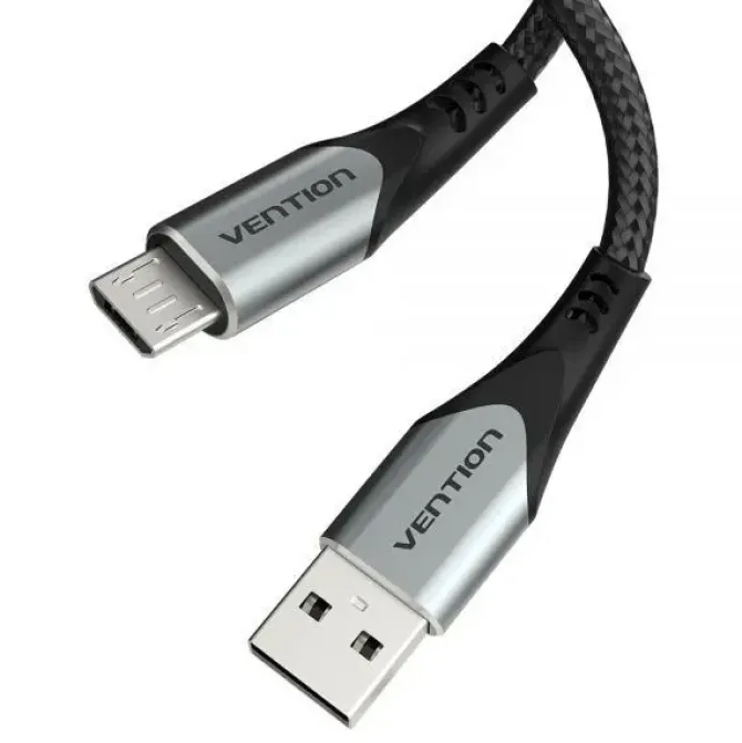 VENTION CABLE USB 2.0 MACHO A MICROUSB MACHO 60W 480MBPS - 1M - COLOR GRIS