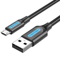 VENTION CABLE USB 2.0 MACHO A MICROUSB MACHO - 2M - 3A 60W 480MBPS - COLOR NEGRO