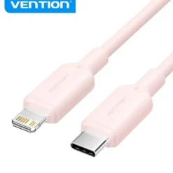 VENTION CABLE USB 2.0 TIPO C A LIGHTNING - NIQUELADO - 27W - 3A - COLOR ROSA